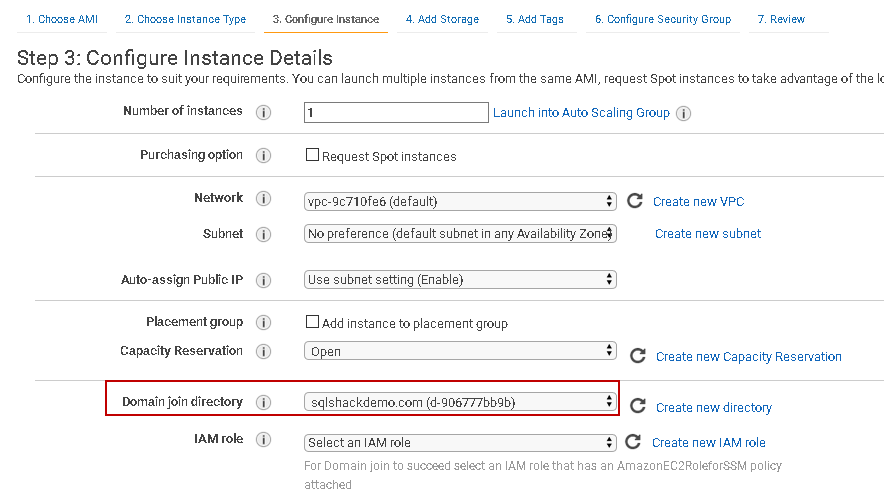 Configure Instance Details. 