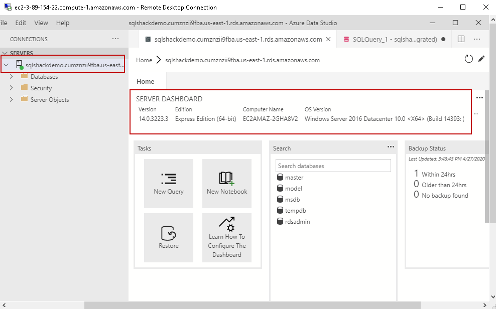 database rdsadmin 