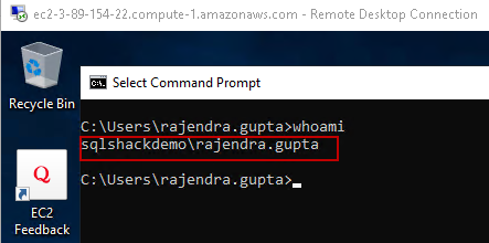 RDP in the EC2 instance using a new user for AWS RDS SQL Server