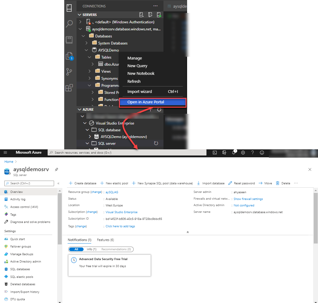 Open in Azure Portal
