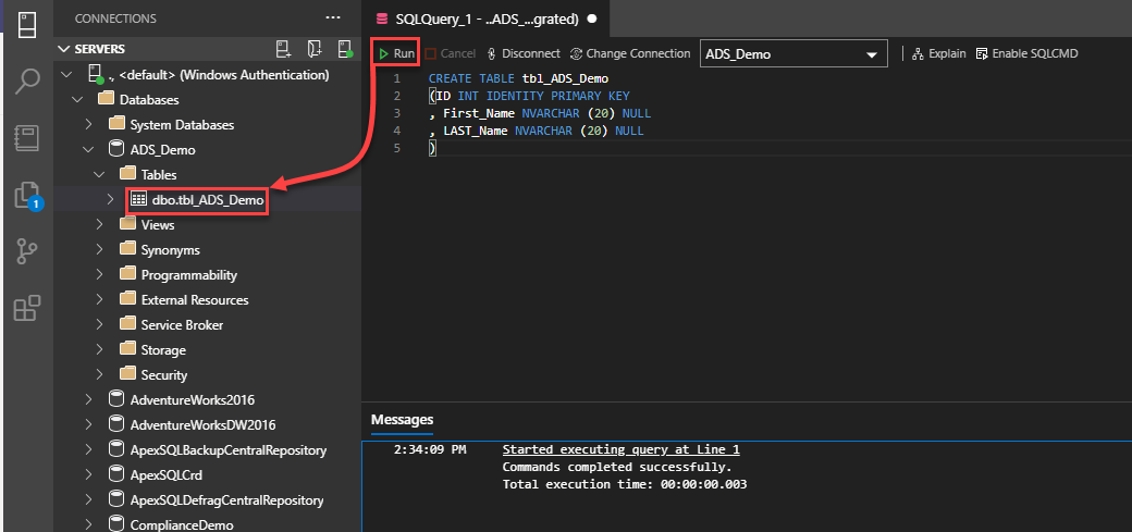 CREATE TABLE 