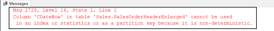 Creating index for the nondeterministic function.