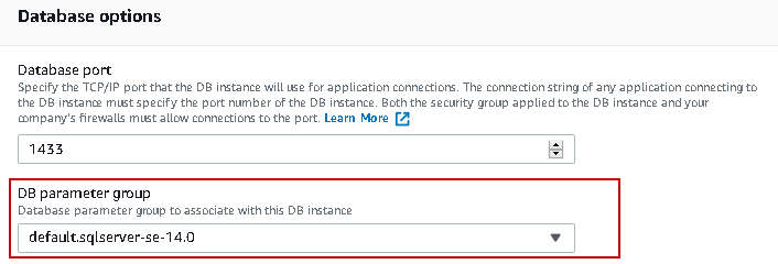 Database Options