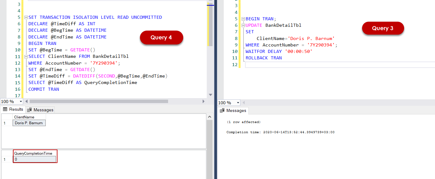 Dirty read and isolation levels interaction