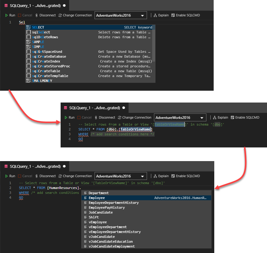 IntelliSense and code Snippet