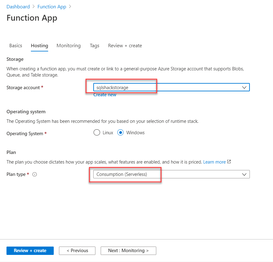 Selecting the Operating System and Plan