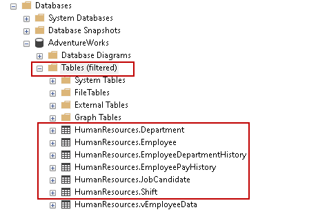 Table filter