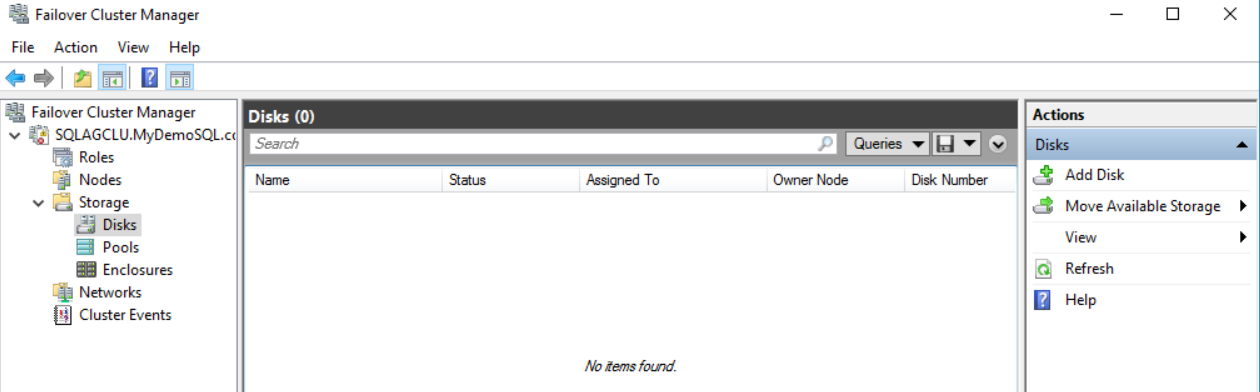 Add the disk as a cluster resource