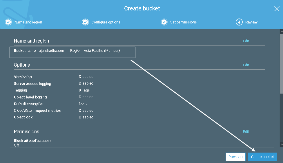 Create bucket