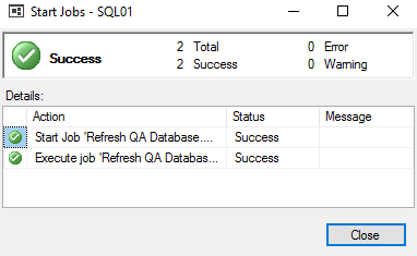 Database refreshed successfully