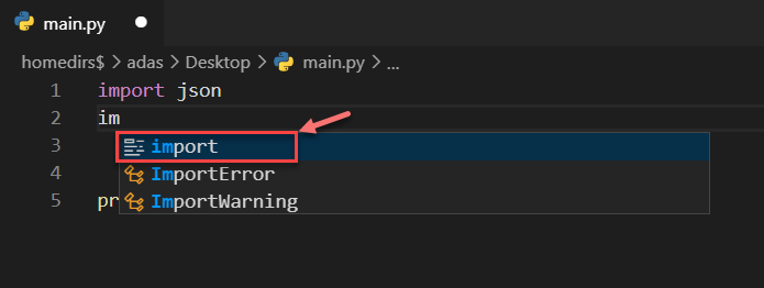 Intellisense in Visual Studio Code for Python