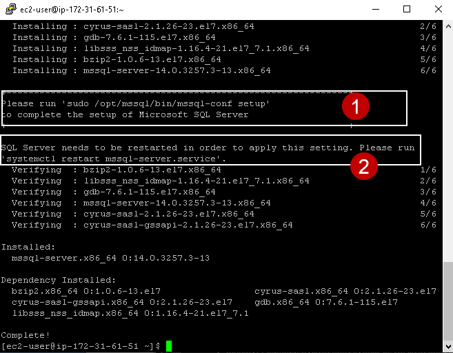 Complete set up of Microsoft SQL Server Linux