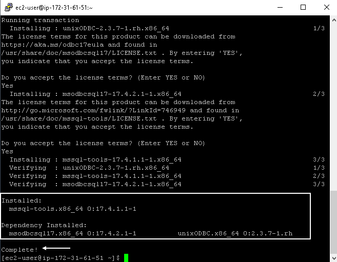 Dependency installation status