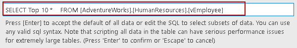 Generate script from the output of a view that joins multiple tables 