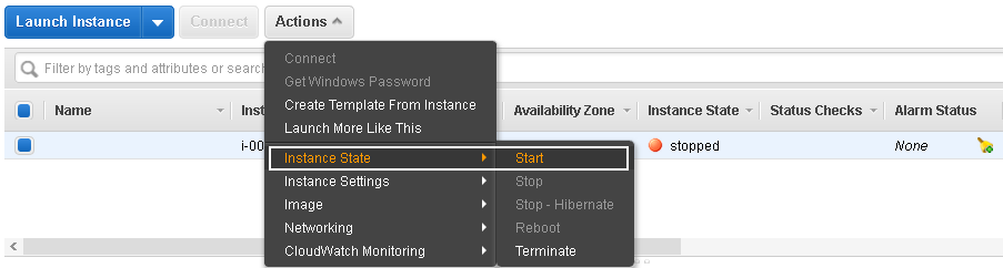 Start an EC2 instance