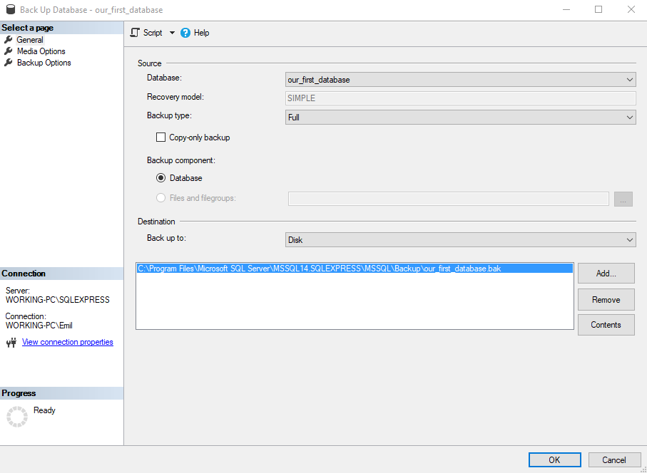 SQL Server backup