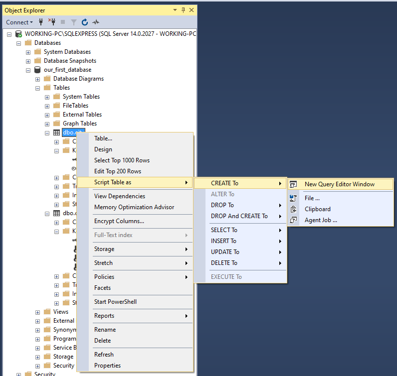 SQL Server - script table as