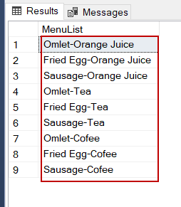 Concatenating the joined tables rows