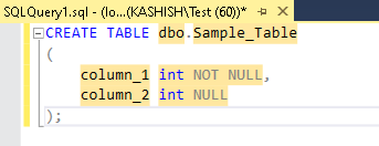 create table definition 