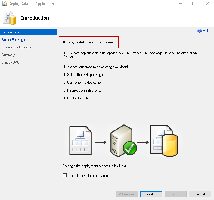 high-level steps for DACPAC import
