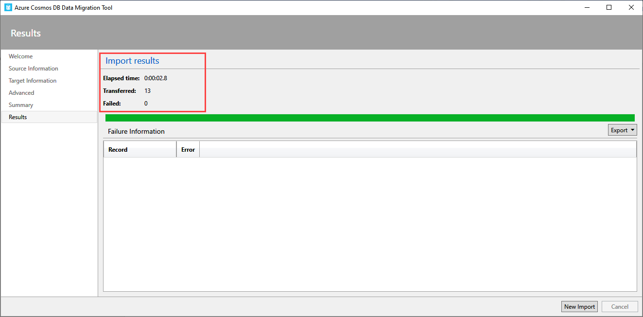 Import result