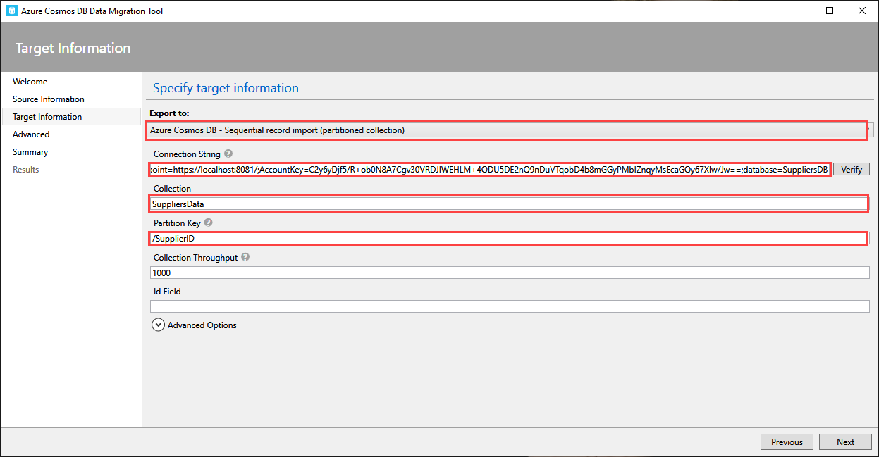 Specify target screen