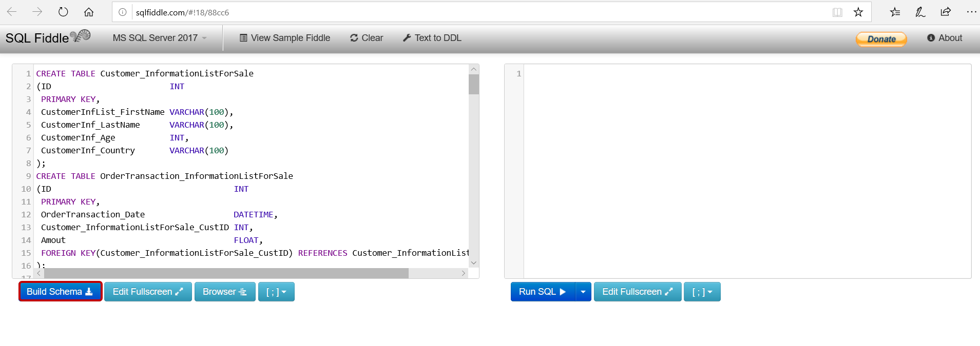 Working with SQL Fiddle 