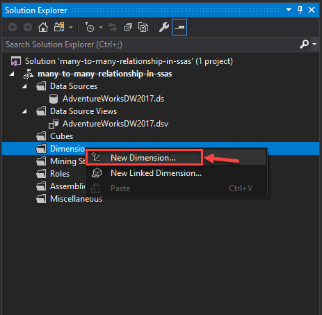 Adding New Dimension for many to many relationships in ssas