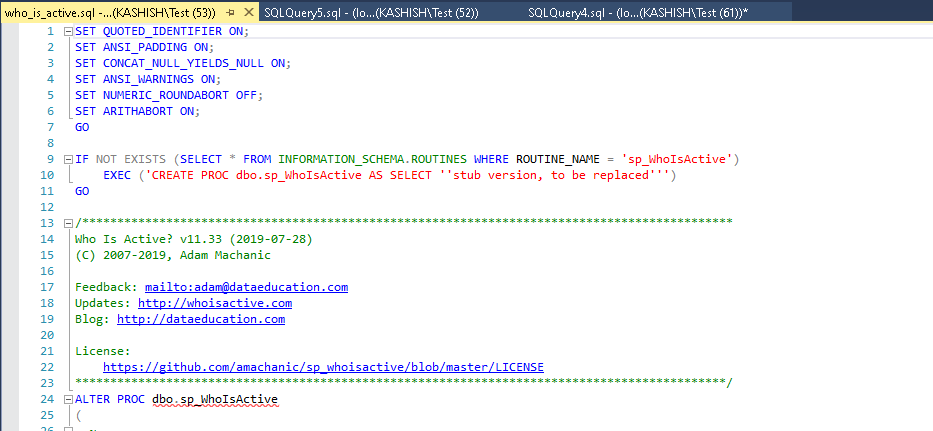 execute script in SSMS 