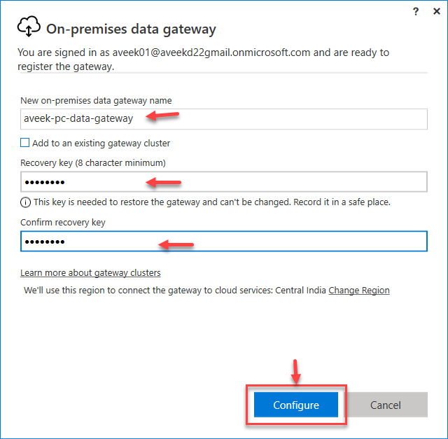 Registering the gateway