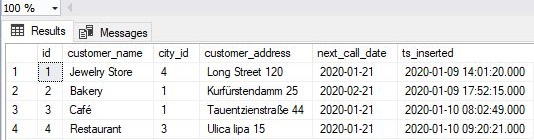 return rows from the table using stored procedure