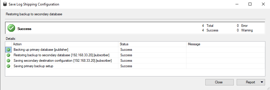 Save SQL Server Transaction Log Configuration