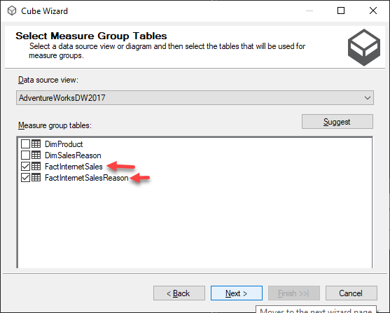 Select Measure Groups