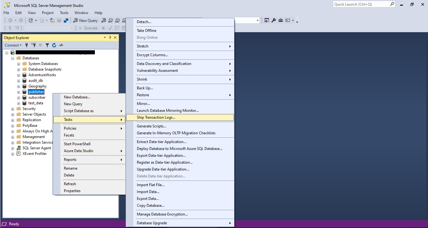 Ship SQL Server Transaction Log