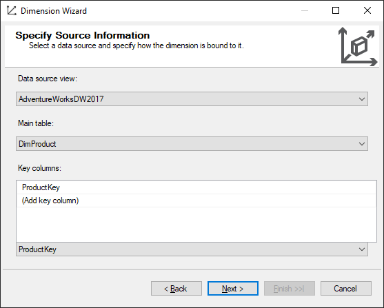 Specify Source Dimension