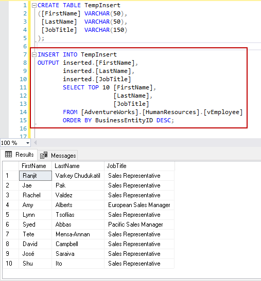 SQL Insert statement