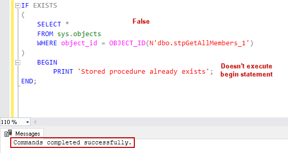 T-SQL If Exists syntax