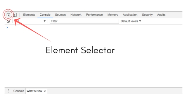 Select HTML element in Chrome Developers Console