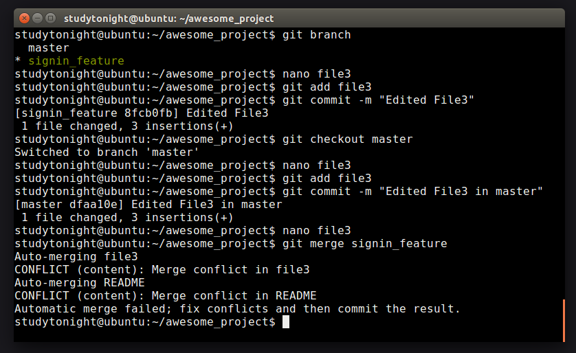 Merge Conflicts in GIT