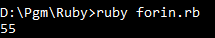 For in loop example in Ruby