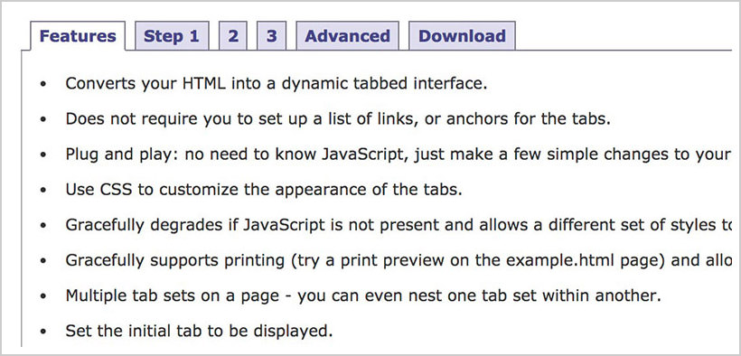 JavaScript Tabifier