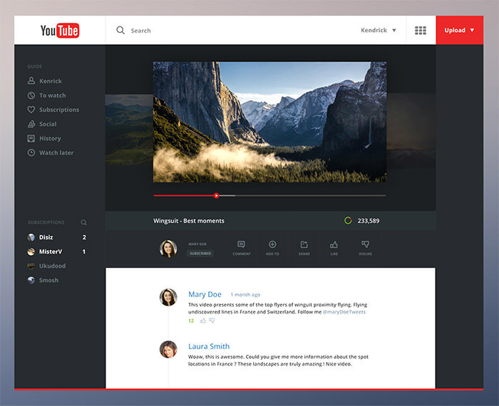 youtube网站重新设计
