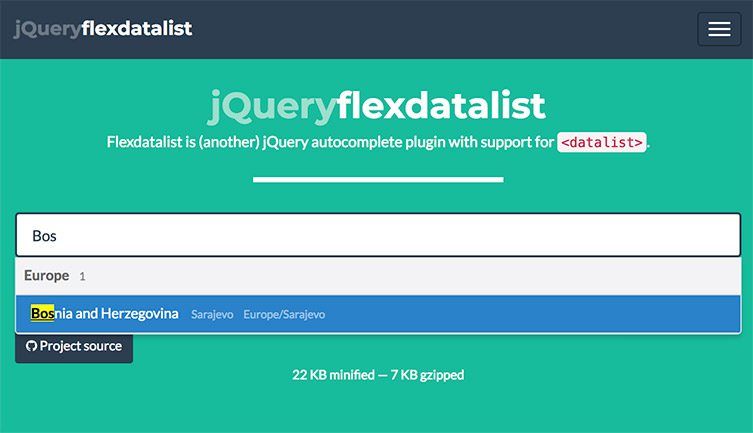 Flexdatalist jQuery插件