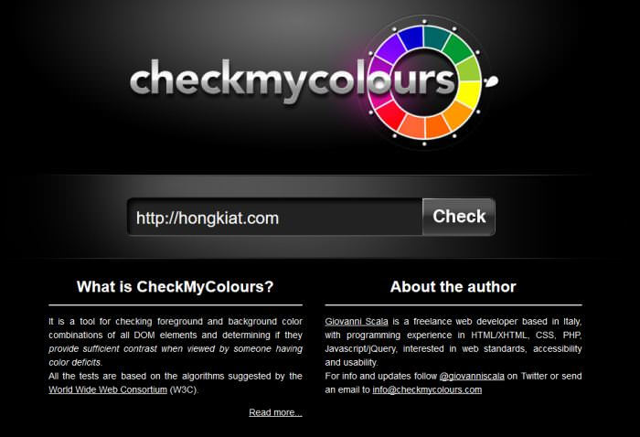 CheckMyColours对比度检查器工具