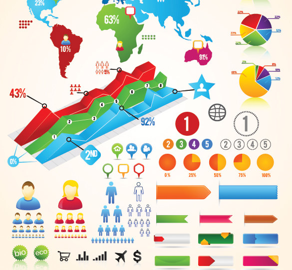 图表符号条形图免费赠品信息图表