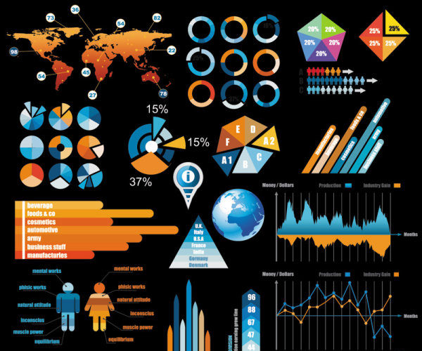 自定义矢量元素业务信息图表免费赠品