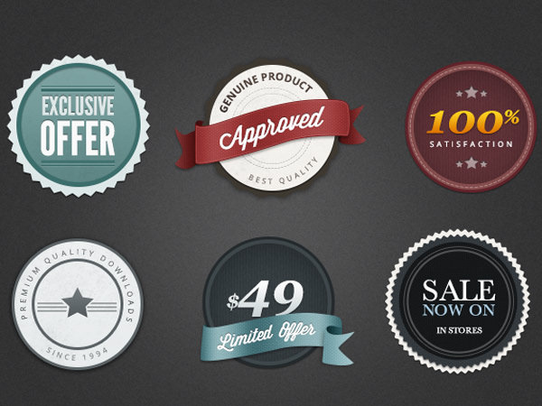 免费赠品psd下载矢量徽章