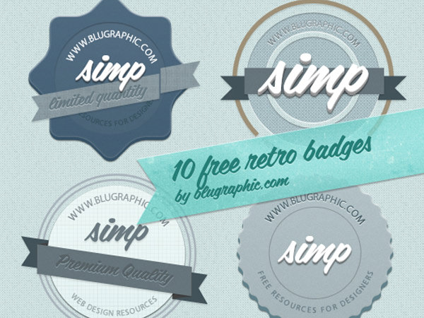 下载免费赠品复古徽章设计界面