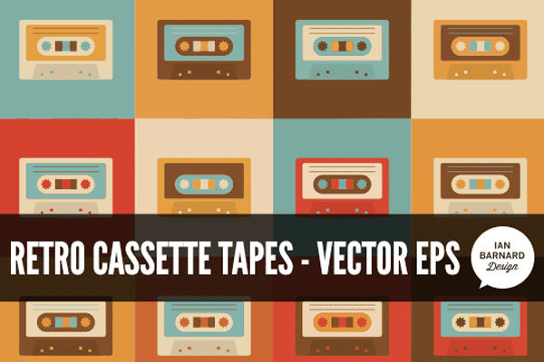 复古矢量盒式磁带eps