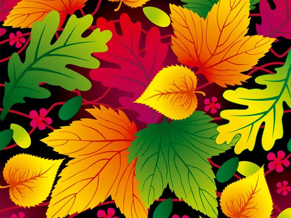 多彩的树叶背景​​图案免费赠品